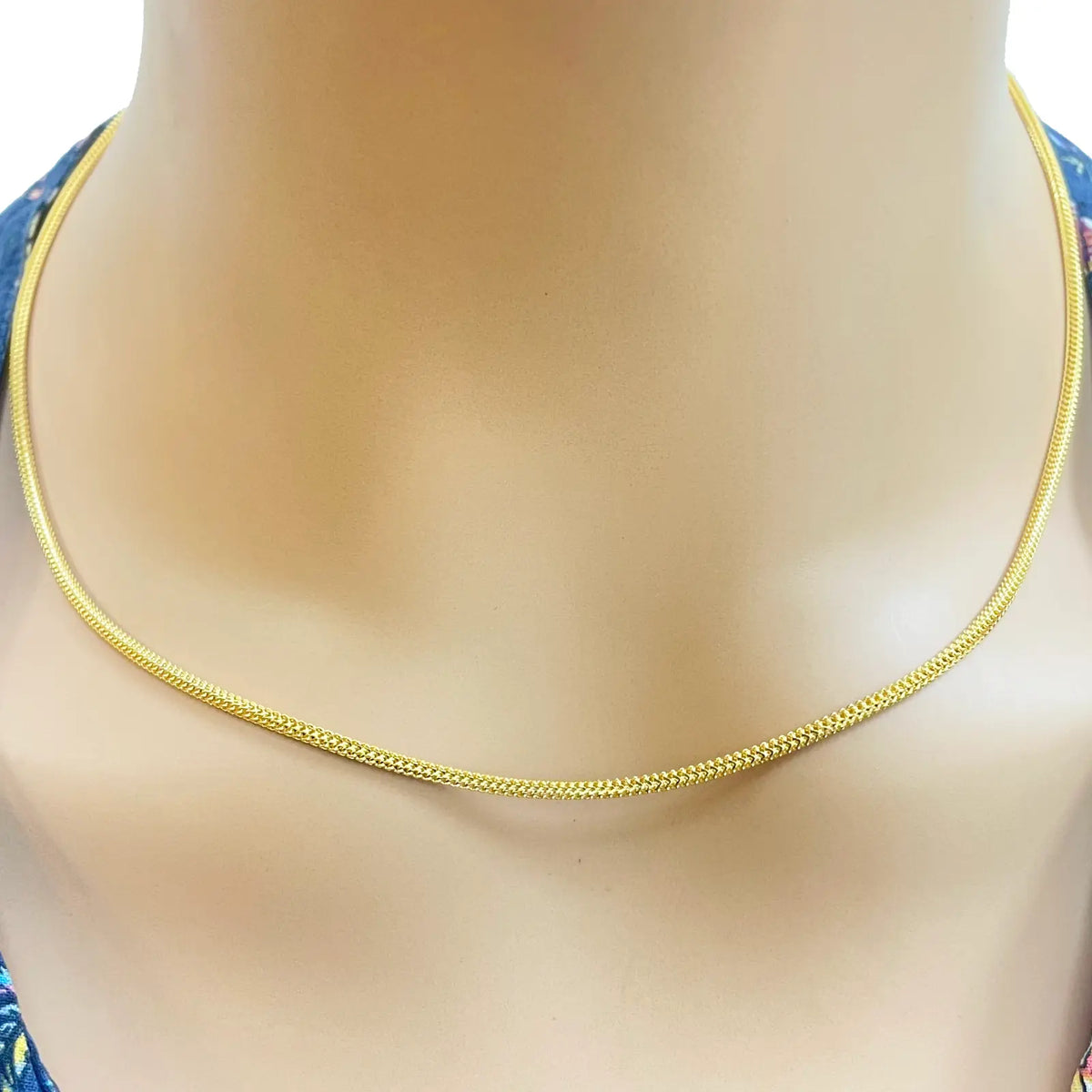 22ct Yellow Gold Foxtail Dragon Chain Necklace 18''inches 1.7mm Width