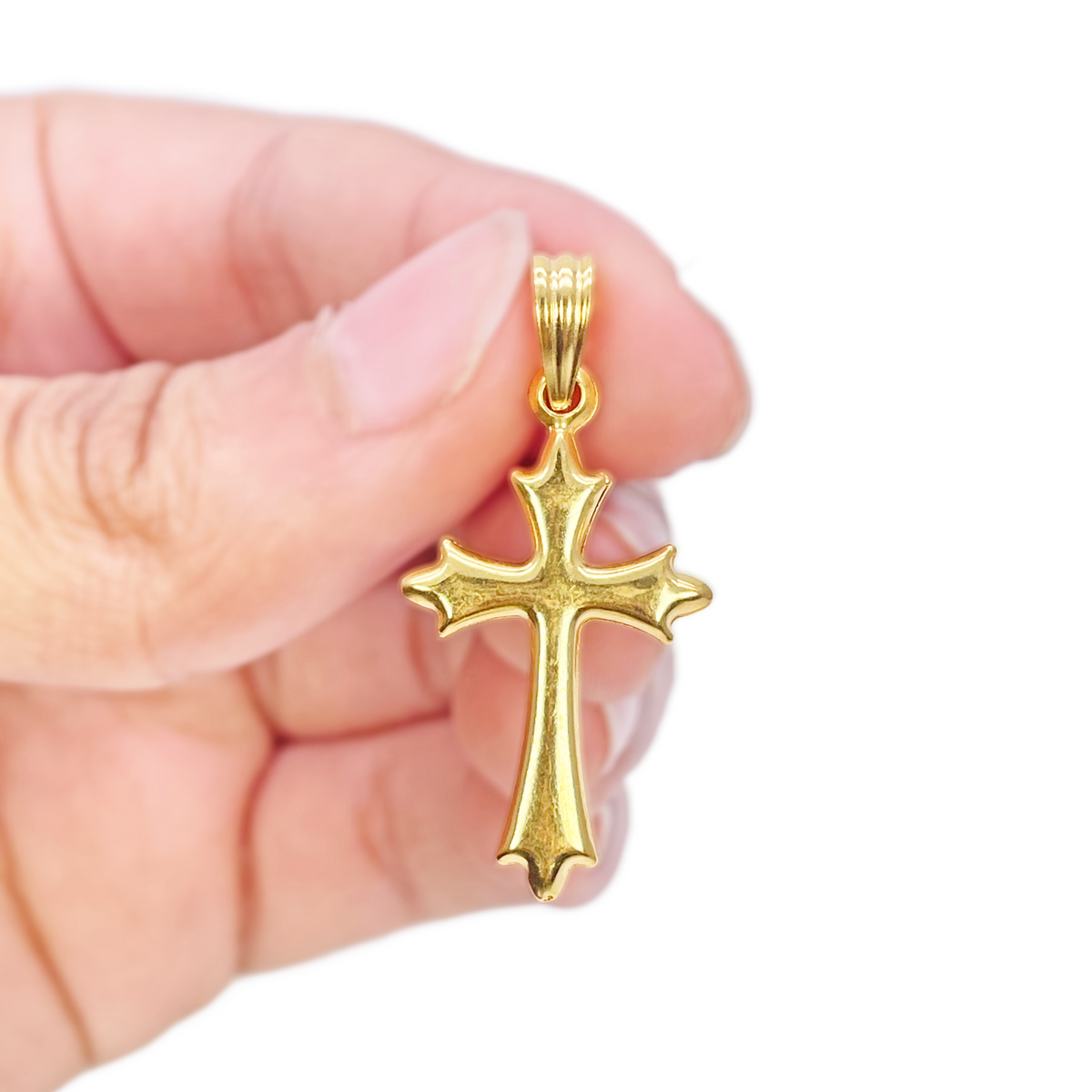 22ct Yellow Gold High Polished Cross Pendant 33mm x 16mm