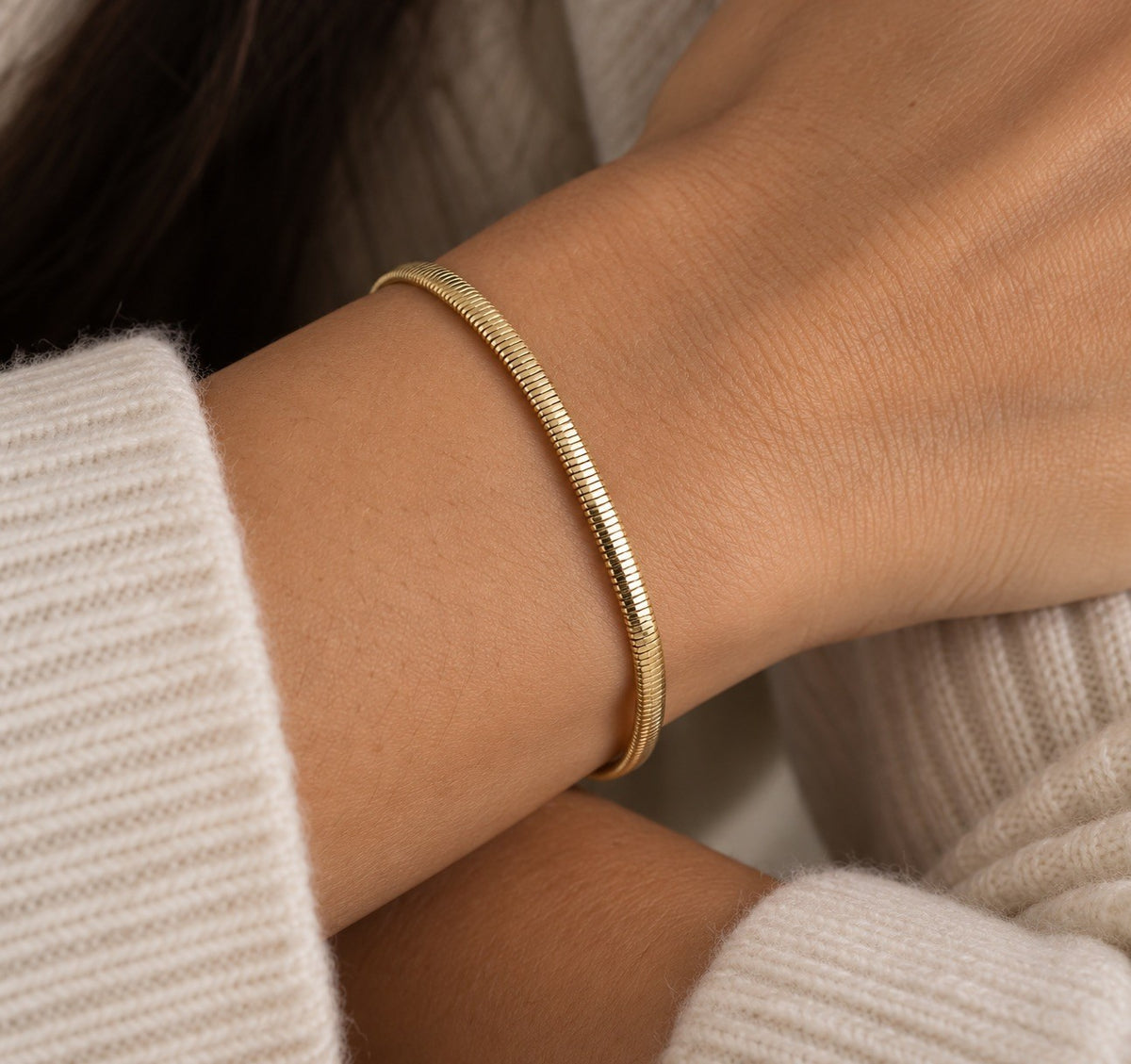 22ct yellow gold 916 snake chain bracelet by Raina Jewels