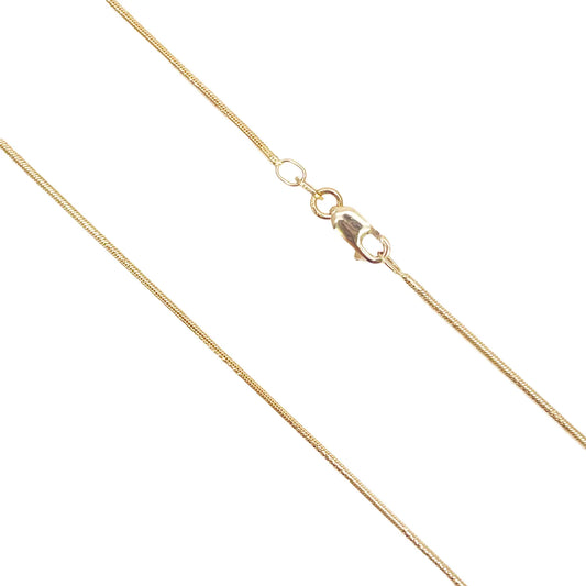 18ct Gold Snake Chain 16 Inches Necklace 1mm Width 