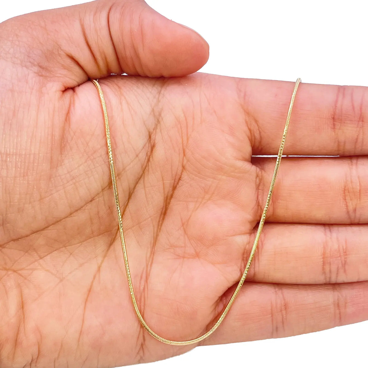 18ct Gold Snake Chain 16 Inches Necklace 1mm Width 