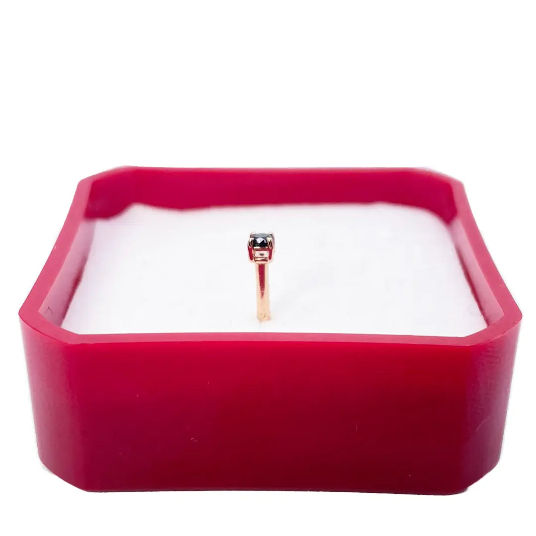 18ct Rose Gold & Black Diamond Nose Stud / Nose Pin 0.05 Carats 4-Claw 2.0 mm 