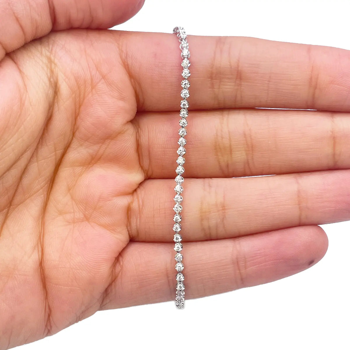 18ct White Gold Diamond Tennis Bracelet 1.00ct 7.2'' Inches  Diamond Bracelets