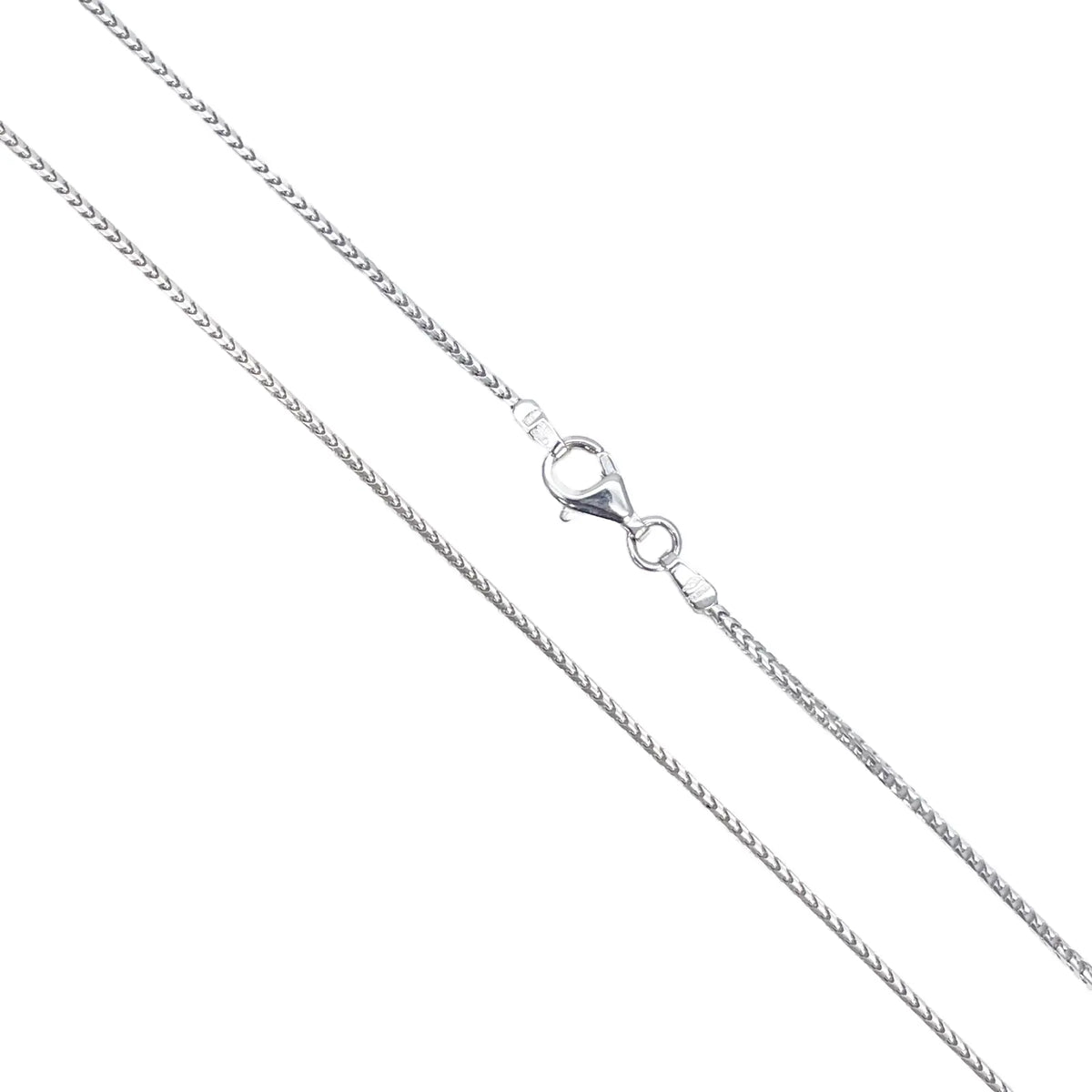 18ct White Gold Foxtail Chain Necklace 16 Inches 1.2mm Width 