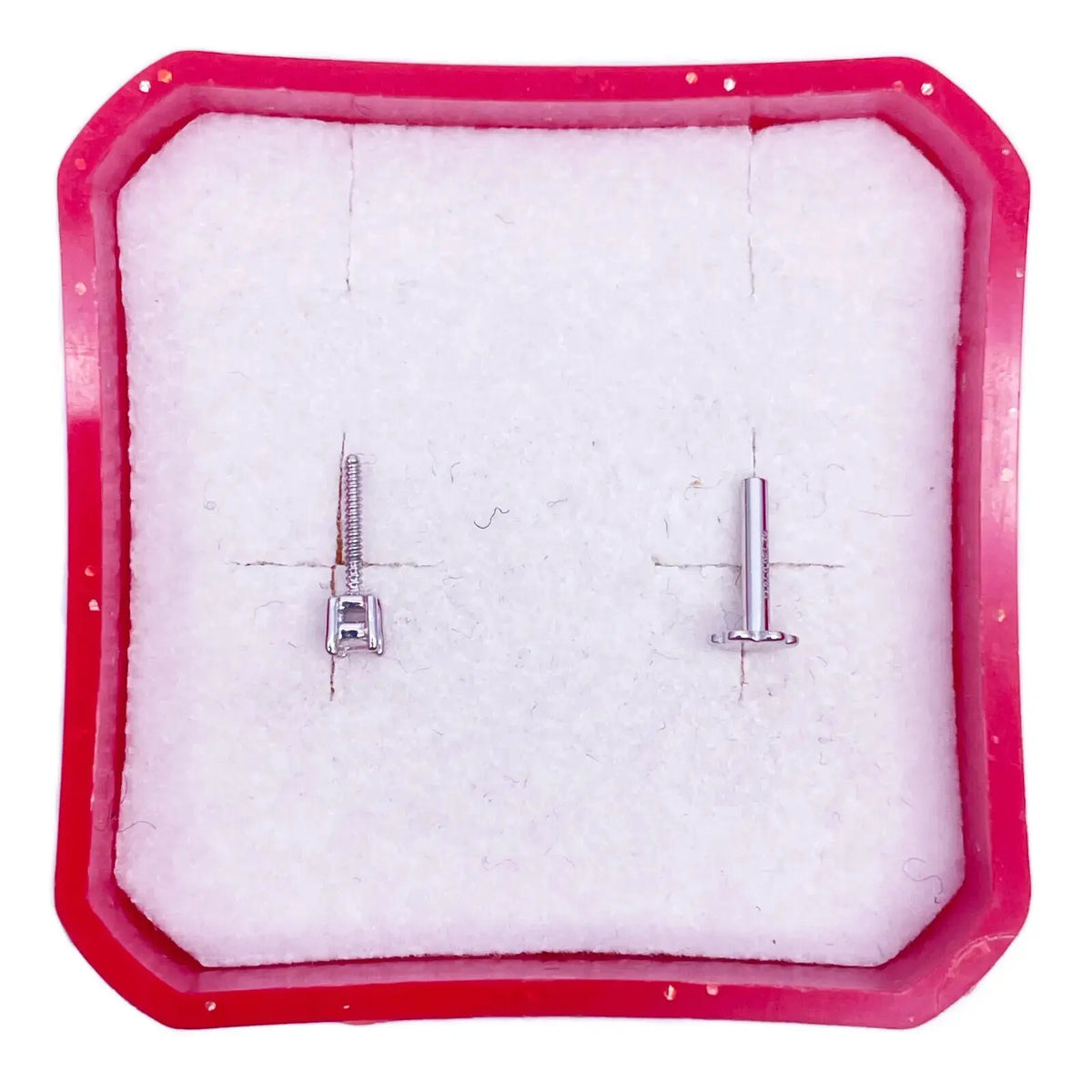 18ct White Or Yellow Gold Princess Diamond Nose Stud Pin 0.15ct 4 claw 3.4mm  Body Piercings
