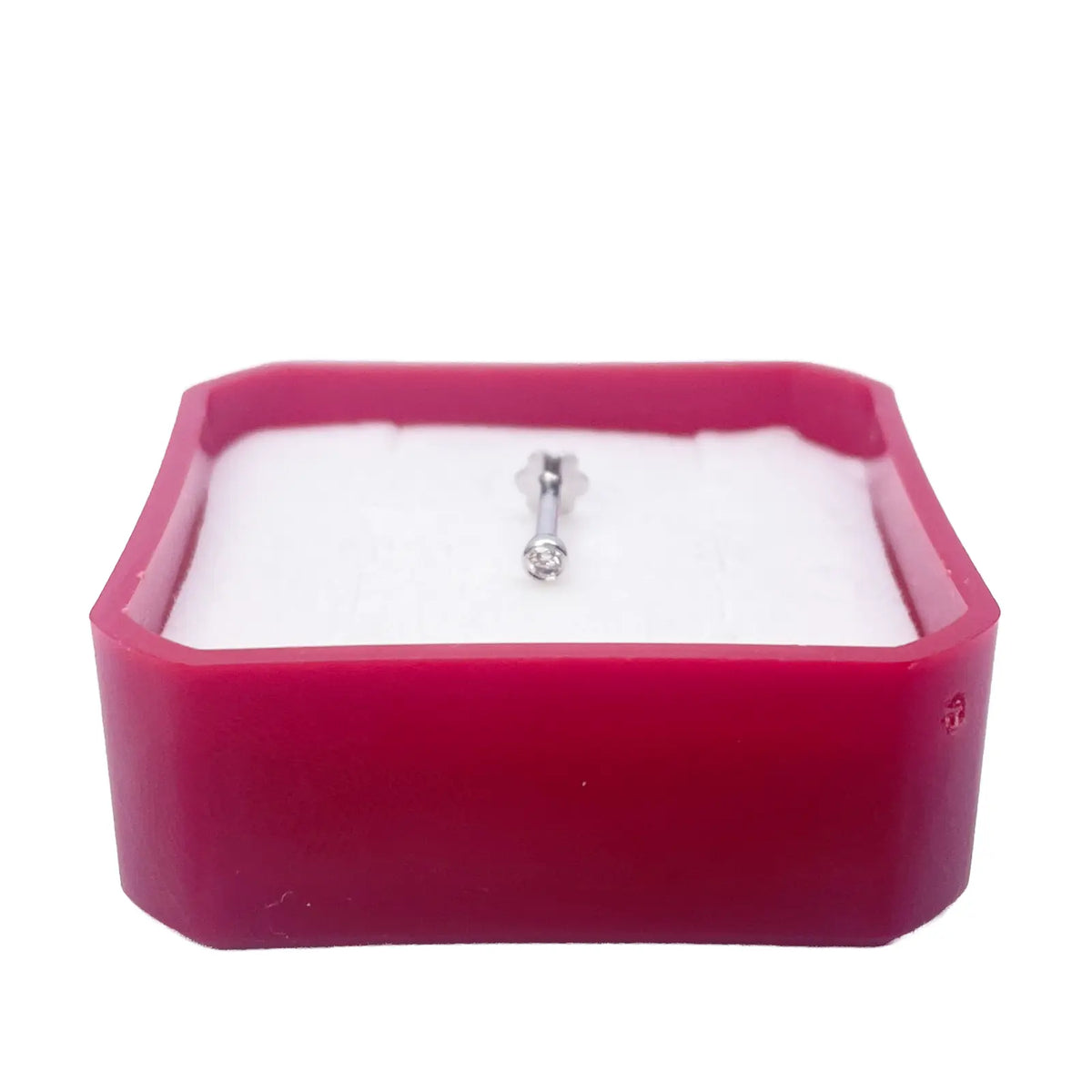 18ct White/Yellow Gold Diamond Bezel Nose Stud Pin 0.02ct 