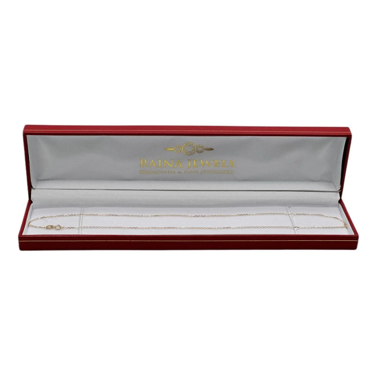 18ct Yellow Gold Delicate Diamond Cut Belcher Chain 1.1mm Width 18'' Inch 