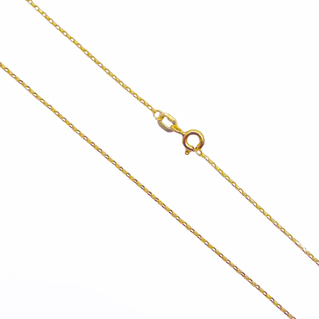 18ct Yellow Gold High Polished Belcher Chain/Necklace 18''inches 1mm 