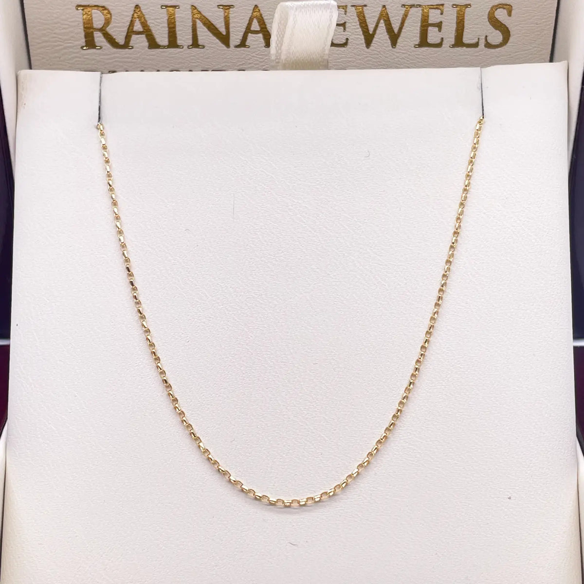18ct Yellow Gold High Polished Belcher Chain/Necklace 18''inches 1mm 