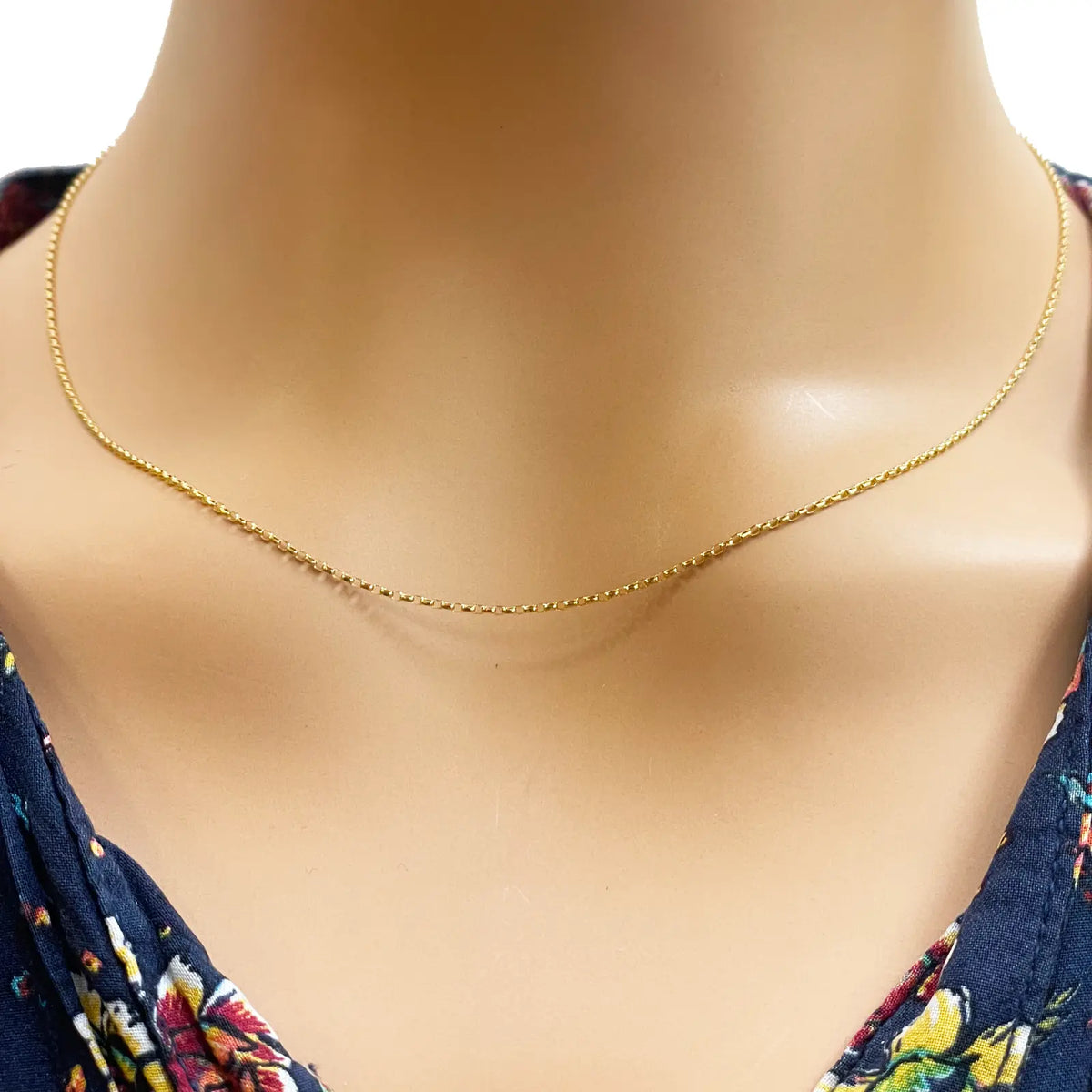 18ct Yellow Gold High Polished Belcher Chain/Necklace 18''inches 1mm 