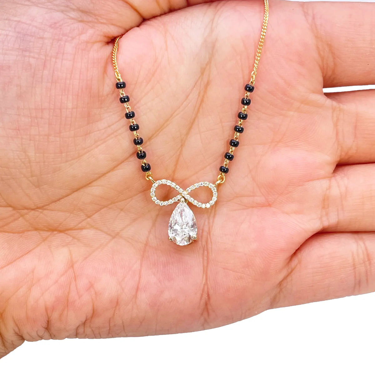 18ct Yellow Gold Lab Grown Diamond 1.65ct Infinity Mangalsutra Necklace IGI Cert  Mangalsutra Chains