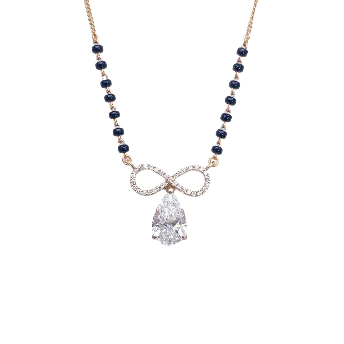 18ct Yellow Gold Lab Grown Diamond 1.65ct Infinity Mangalsutra Necklace IGI Cert  Mangalsutra Chains