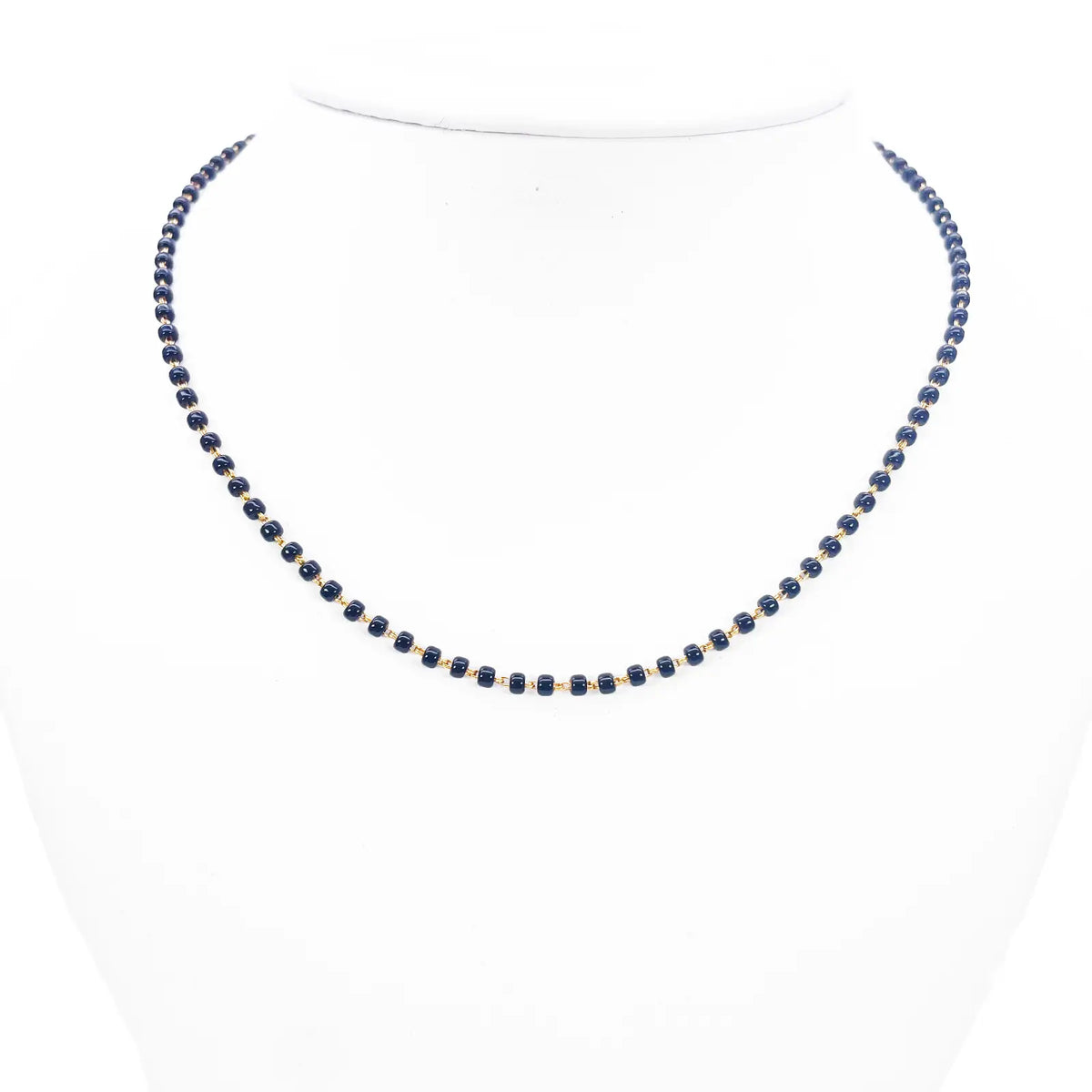 18ct Yellow Gold Mangalsutra Chain Black Beaded Necklace 16 inches 2.7mm Width  Diamond Bracelets