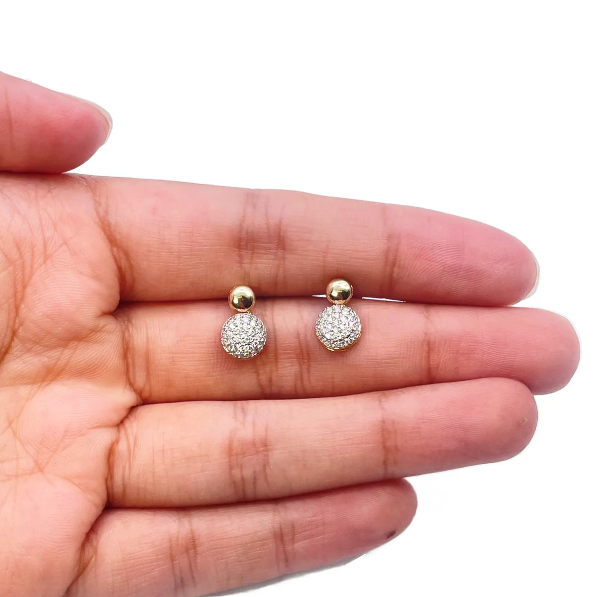 18ct Yellow Gold Natural Diamond Drop/Dangle Stud Earrings 0.28ct 