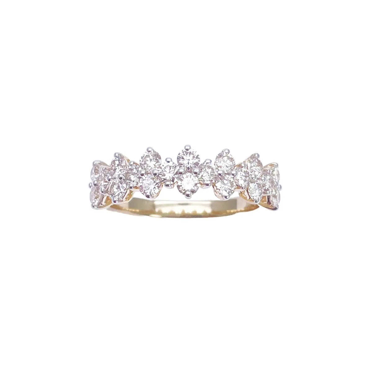 18ct Yellow Gold Prong Diamond Half Eternity Band 1.04ct 