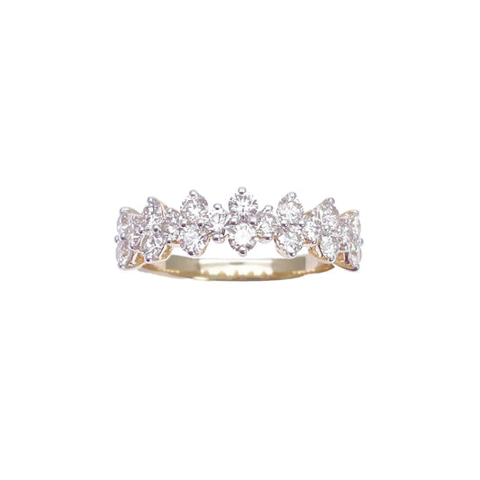 18ct Yellow Gold Prong Diamond Half Eternity Band 1.04ct 