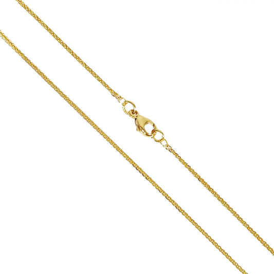 18ct Yellow Gold Spiga/Wheat Chain Necklace 18'' inch 0.8mm Width 