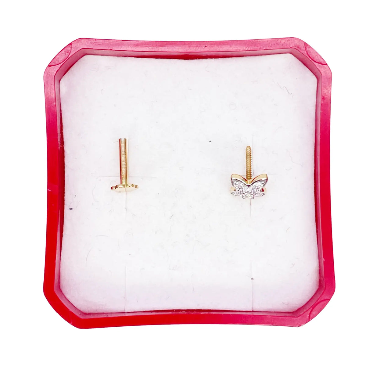 18ct Yellow, White or Rose Gold Natural Round Diamond Five Stone Flower Nose Stud 0.07ct 