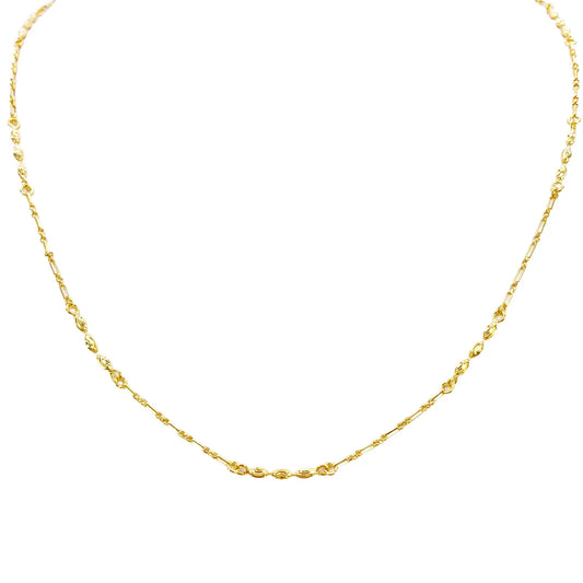 22ct Gold Beaded Necklace Diamond Cut High Polished Oval Beads Chain 18 Inches 