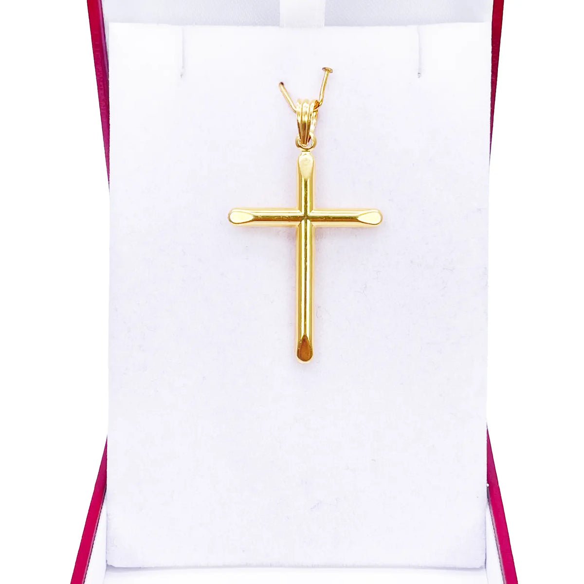 22ct Gold Cross Pendant High Polished 45x25.9mm 