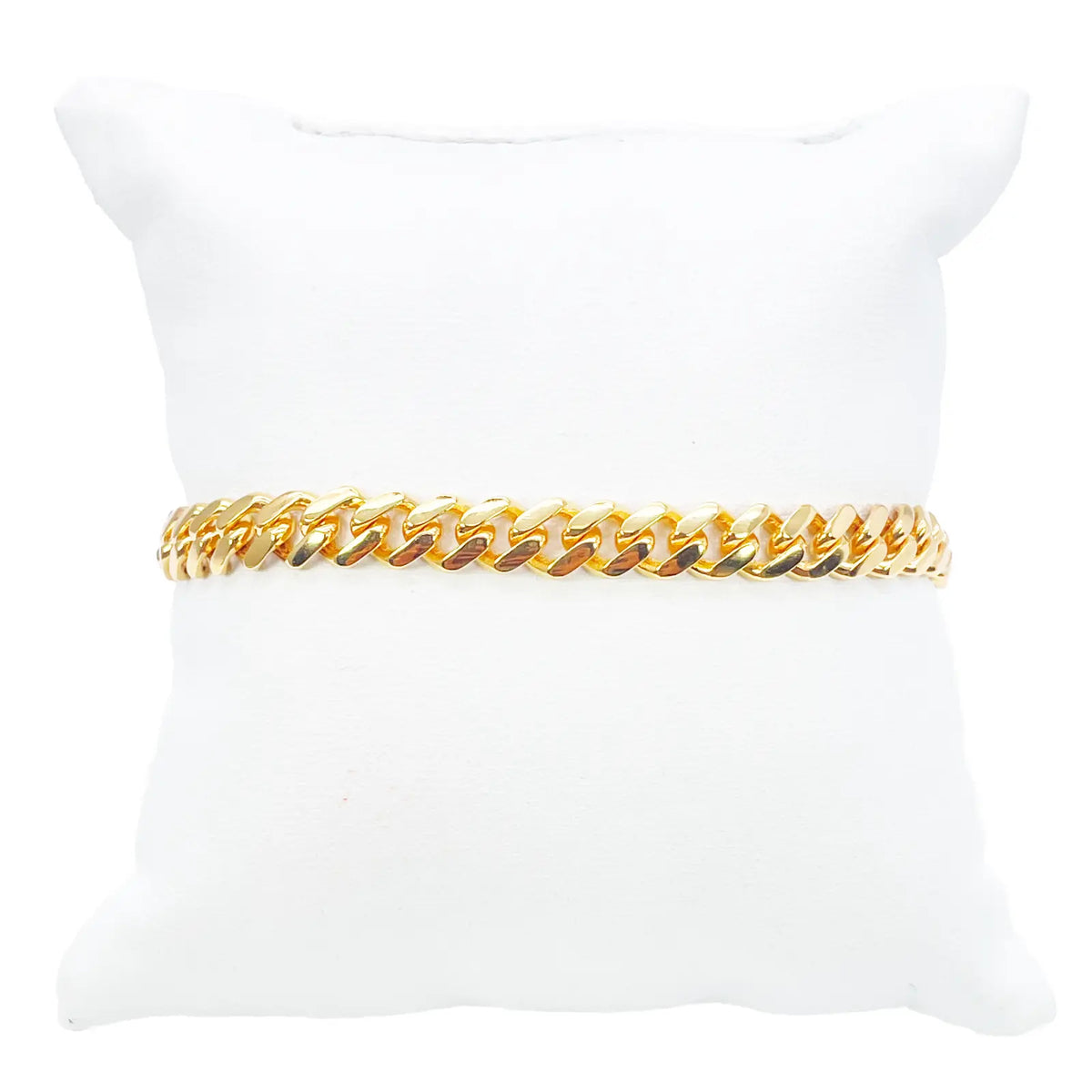 22ct Gold Cuban Bracelet Curb Link Lightweight 7.5 Inches 6.8mm Wide 