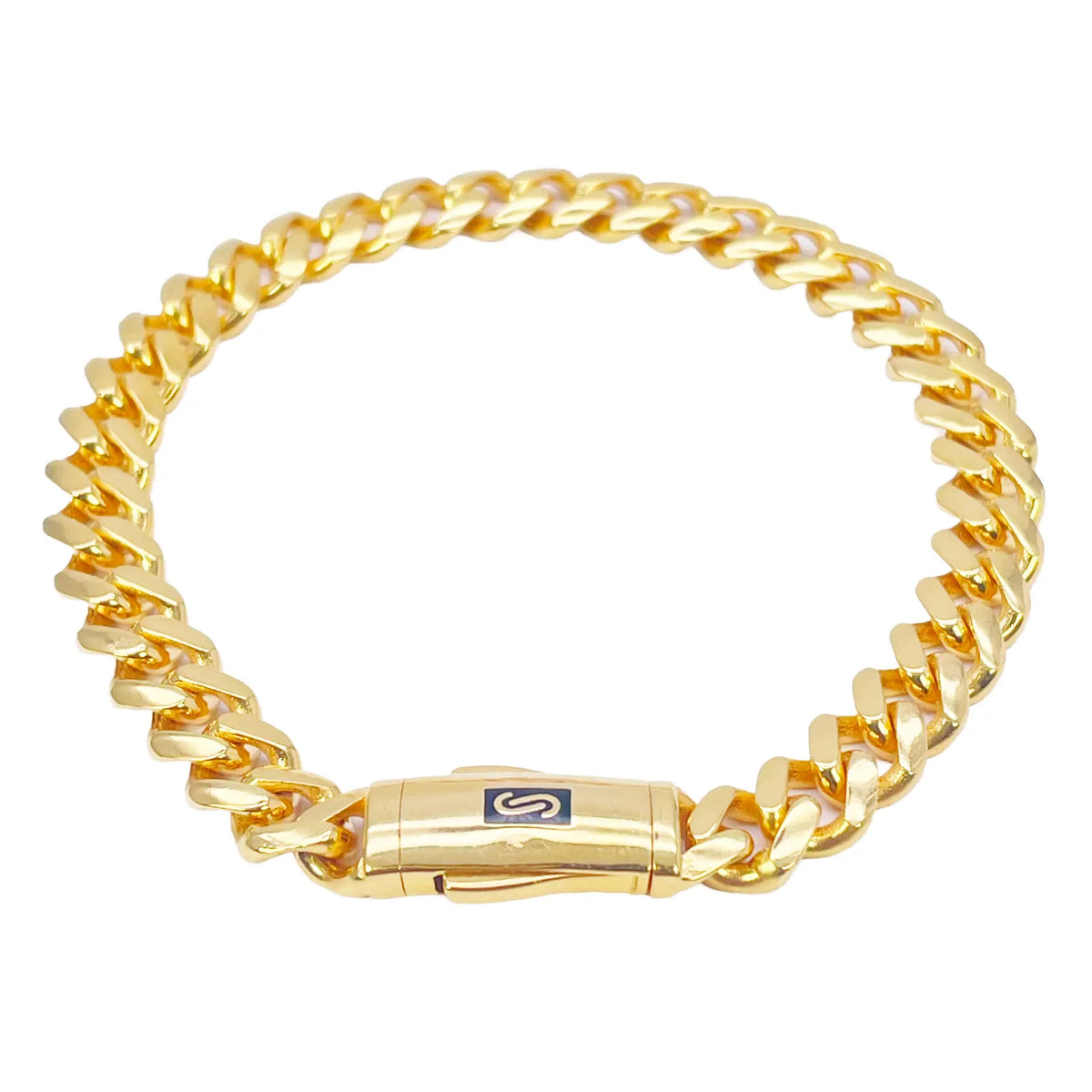 22ct Gold Cuban Bracelet Curb Link Lightweight 8 Inches 7.6mm Wide 