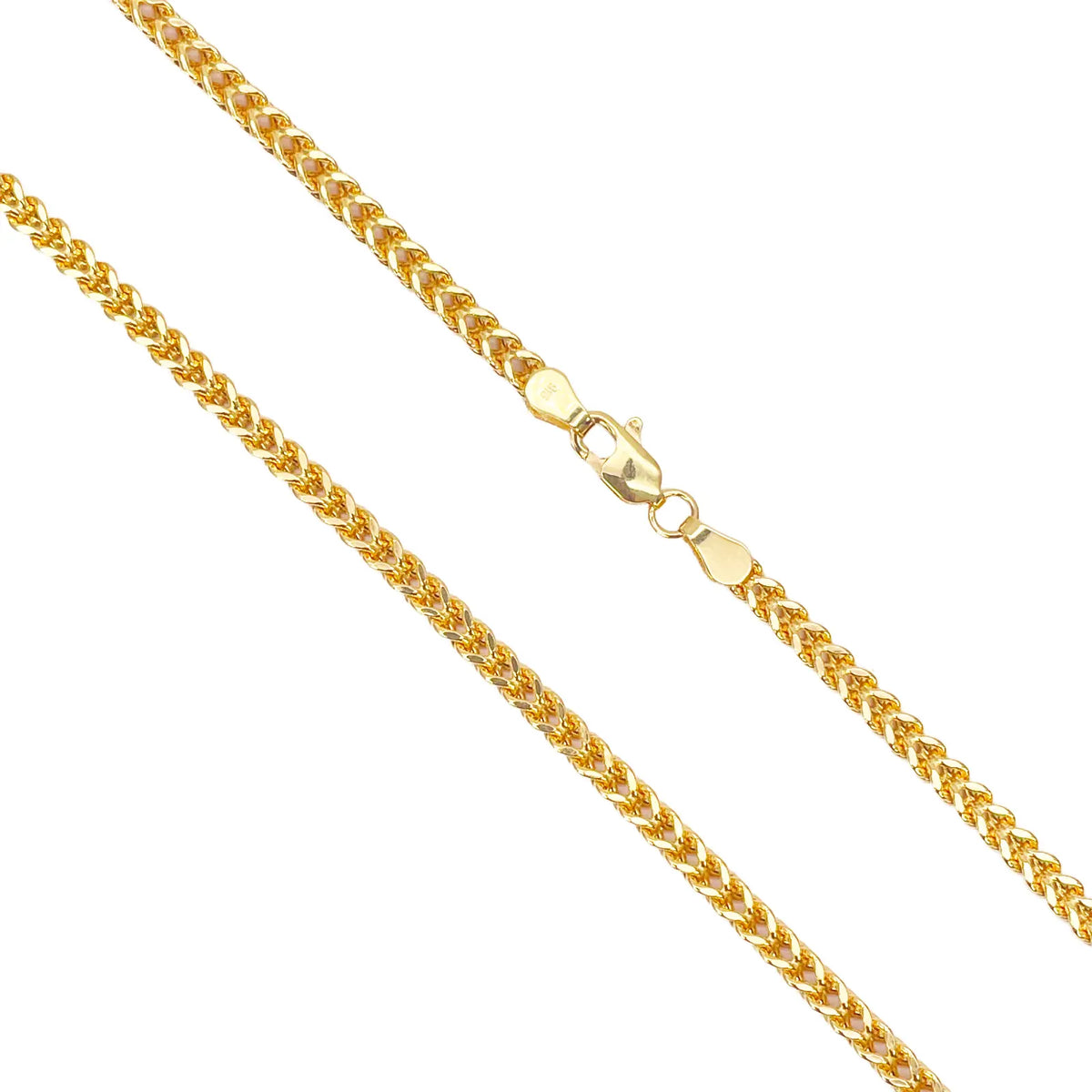 22ct Gold Necklace Foxtail Lightweight High Polished Chain 20 Inches 3mm Width 