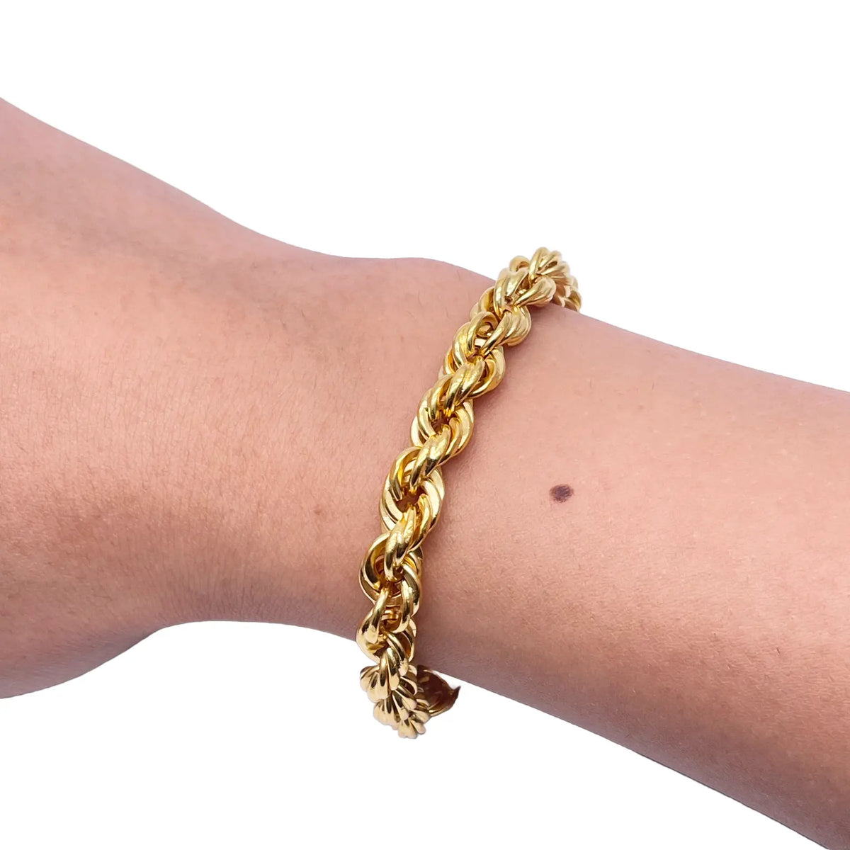 22ct Yellow Gold Fancy Hollow Twisted Rope Bracelet 7''inches 