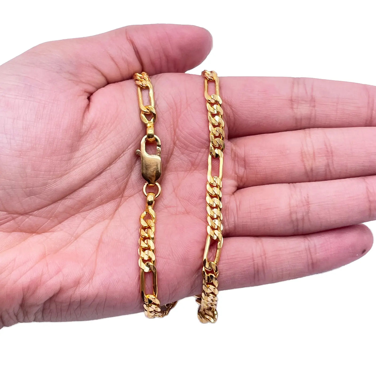 22ct Yellow Gold Figaro Men's Chain 24.4'' inches 5mm Width 