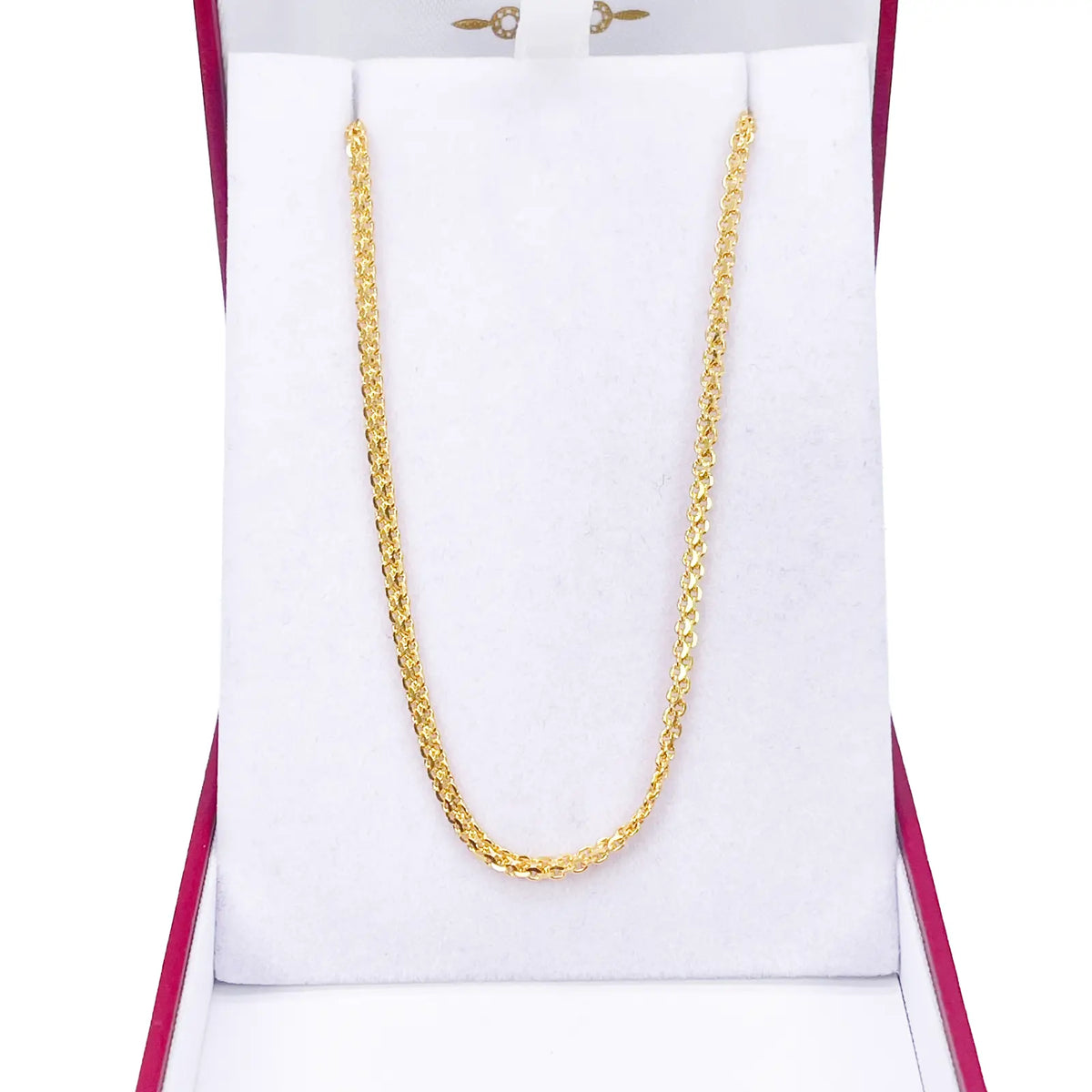 22ct Yellow Gold Flat Chain Necklace 18 inches 2 mm Width 