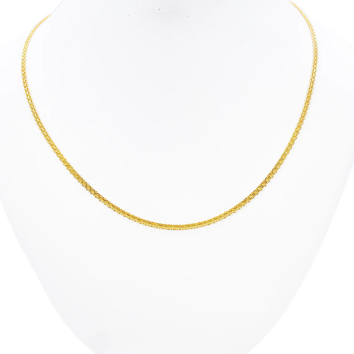 22ct Yellow Gold Flat Chain Necklace 18 inches 2 mm Width 