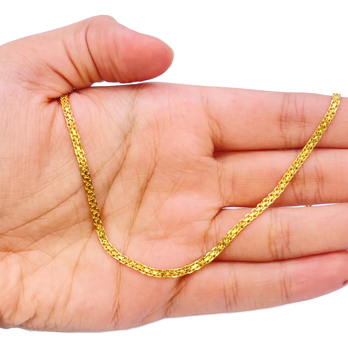 22ct Yellow Gold Flat Link Chain Necklace 19 Inches 2.4mm Width  Flat Chain