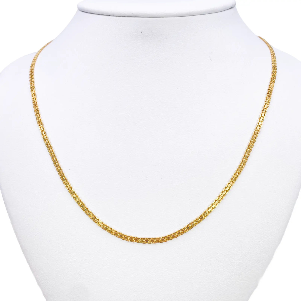 22ct Yellow Gold Flat Link Chain Necklace 19 Inches 2.4mm Width  Flat Chain