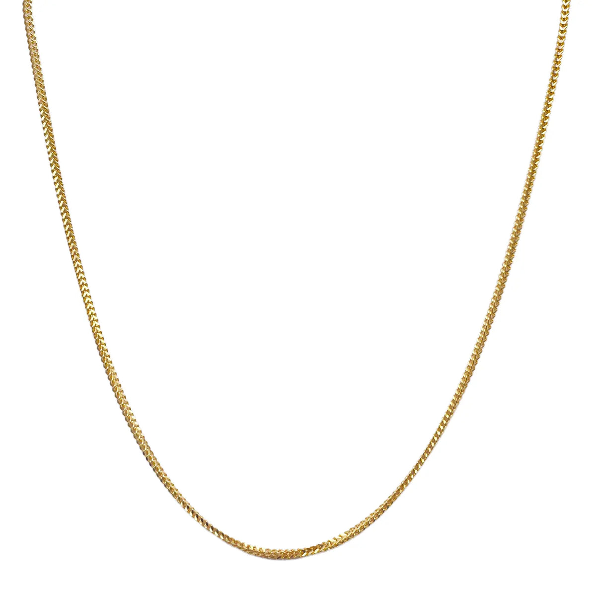 22ct Yellow Gold Foxtail Chain Necklace 16'' inches 1.6mm Width 