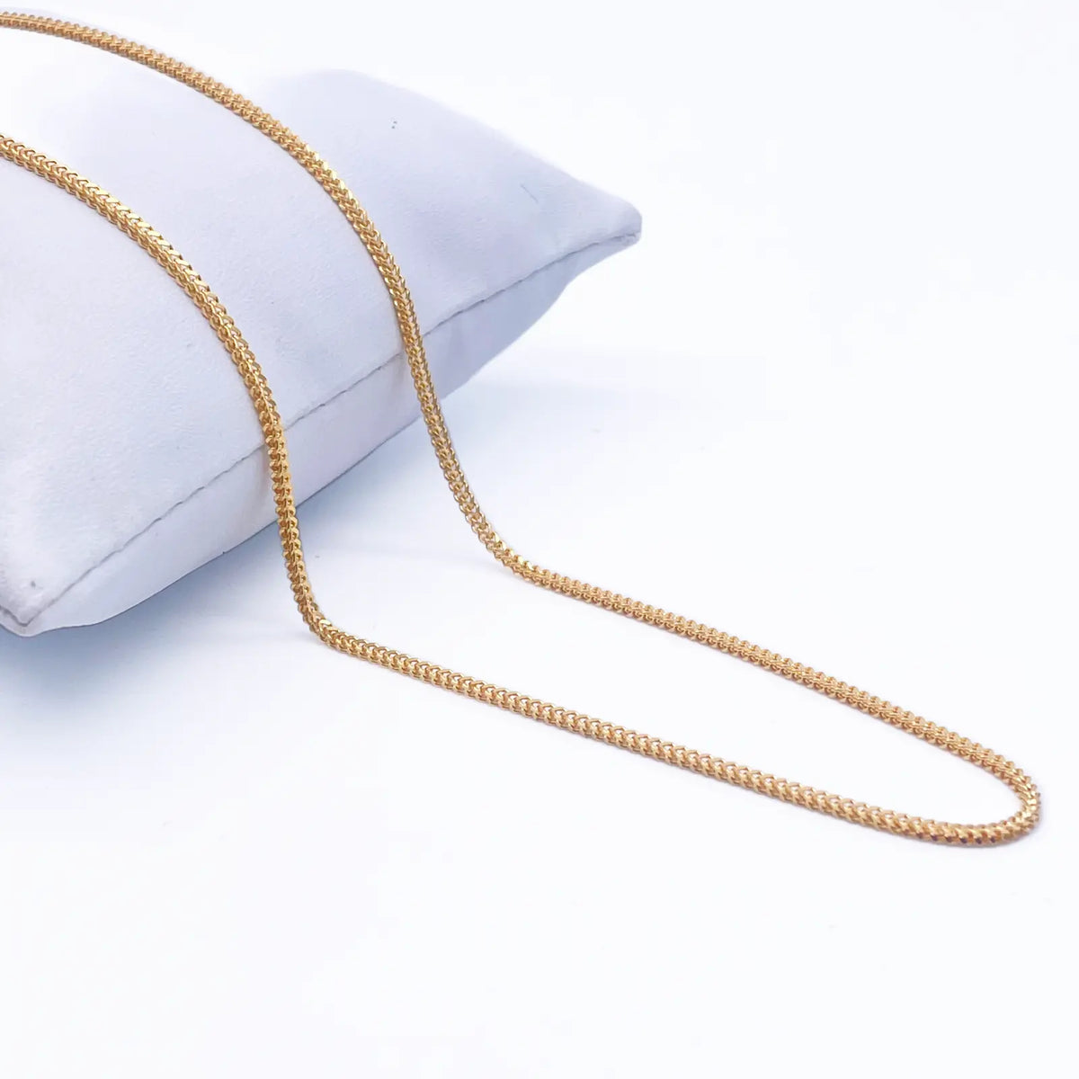 22ct Yellow Gold Foxtail Chain Necklace 16'' inches 1.6mm Width 
