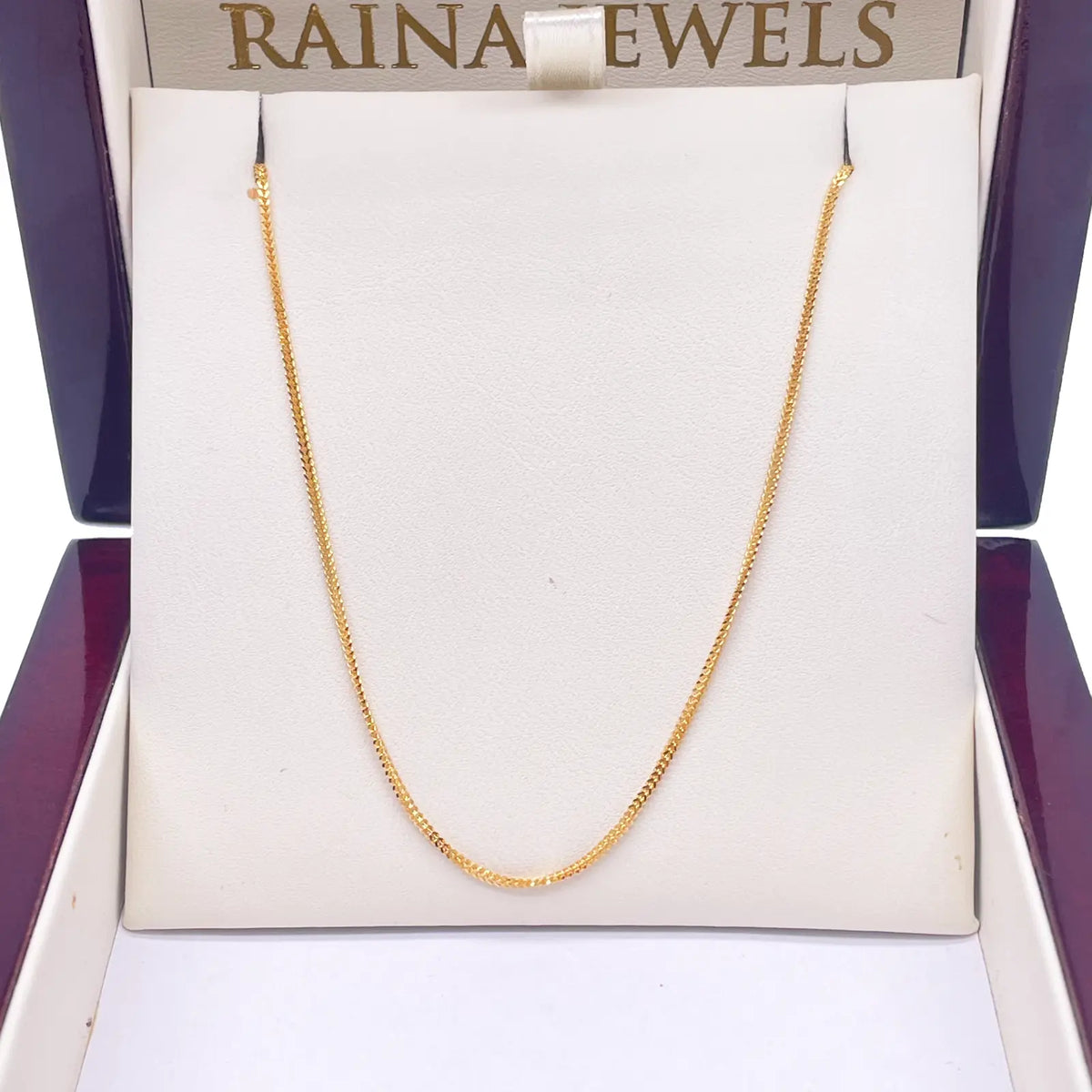 22ct Yellow Gold Foxtail Chain Necklace 16'' inches 1mm Width 