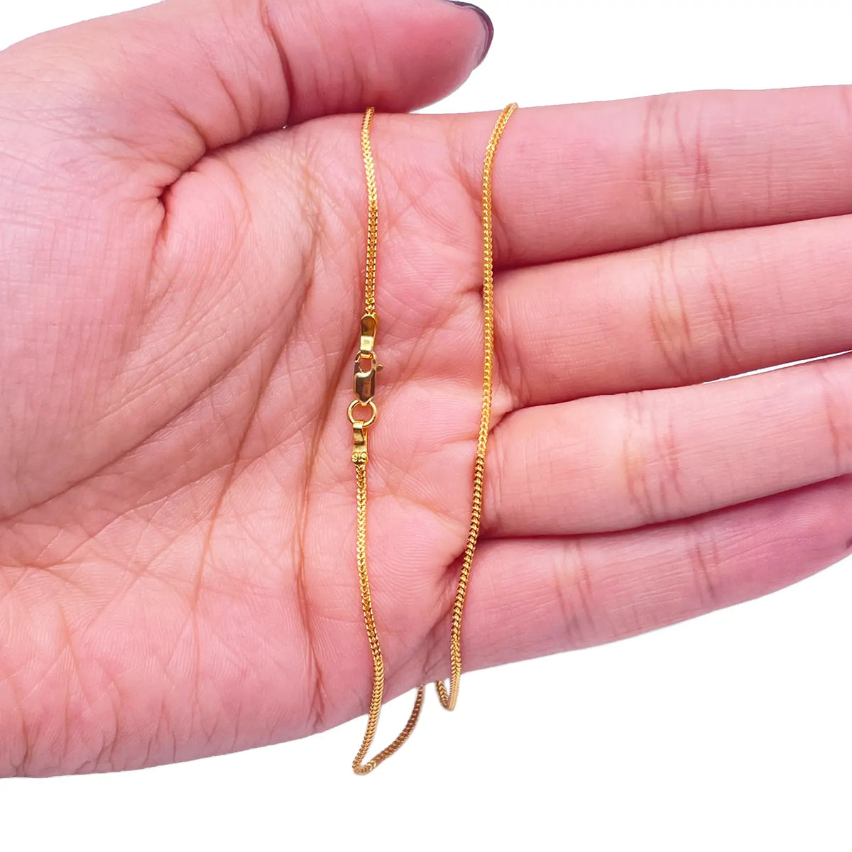 22ct Yellow Gold Foxtail Chain Necklace 16'' inches 1mm Width 