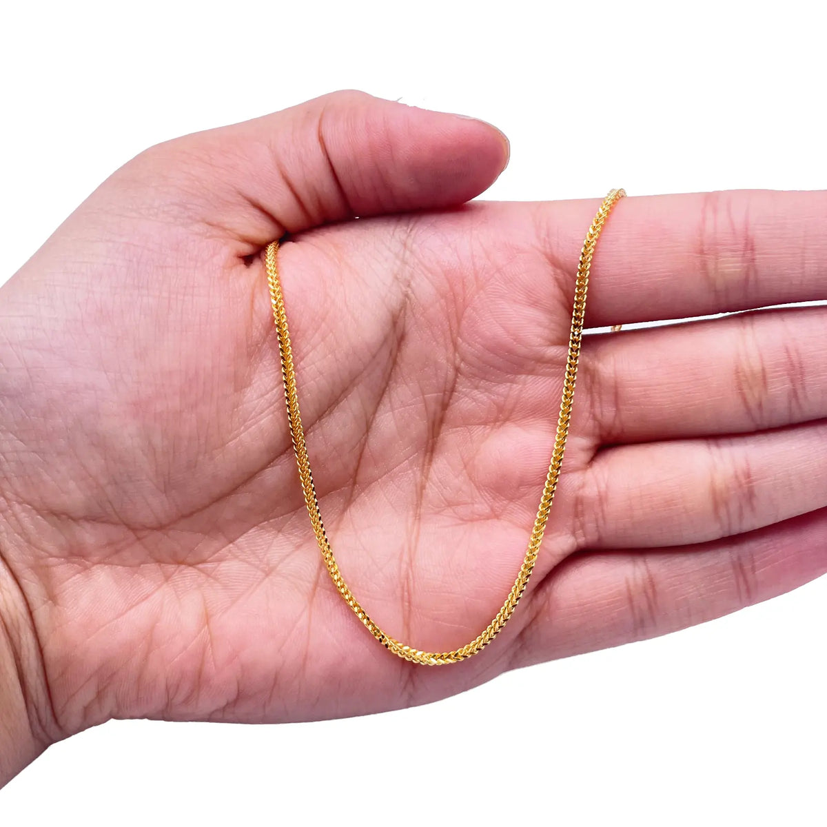 22ct Yellow Gold Foxtail Chain Necklace 20 inches 1.6mm Width 