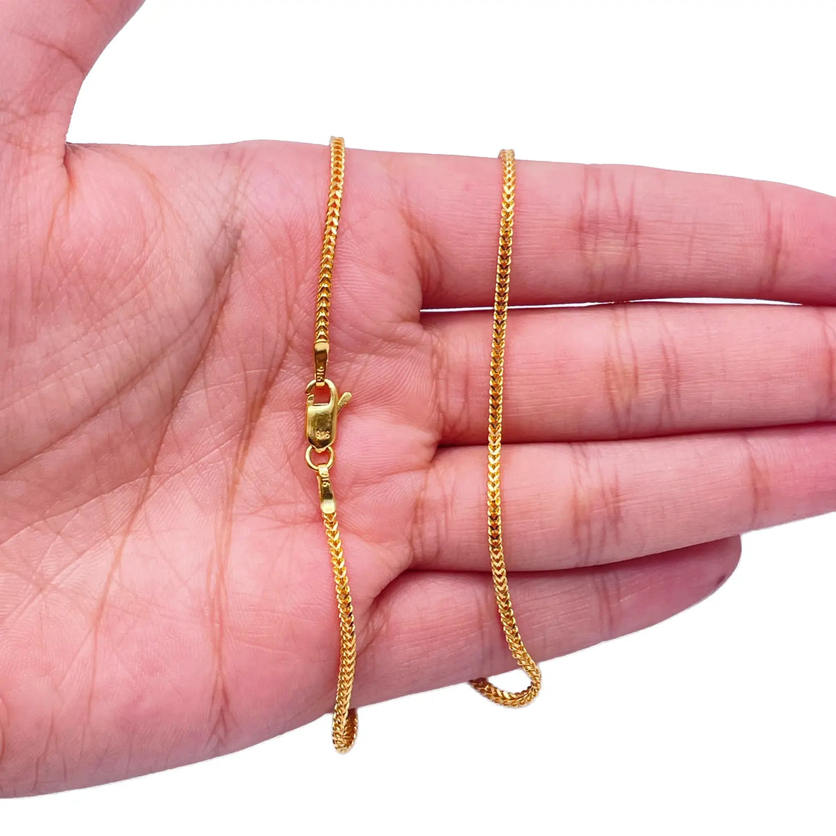 22ct Yellow Gold Foxtail Chain Necklace 20 inches 1.6mm Width 