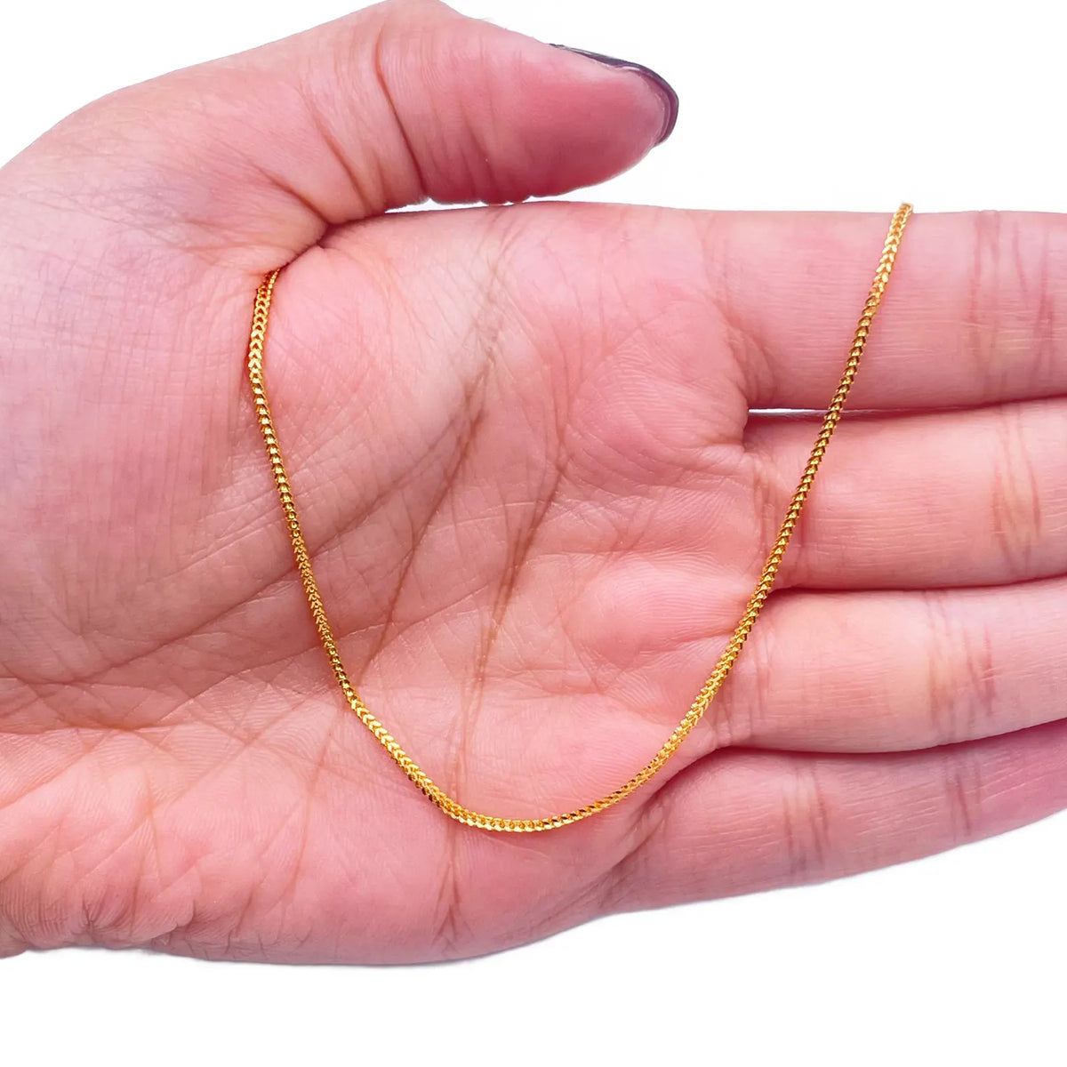 22ct Yellow Gold Foxtail Chain Necklace 20'' inches 1.2mm Width 