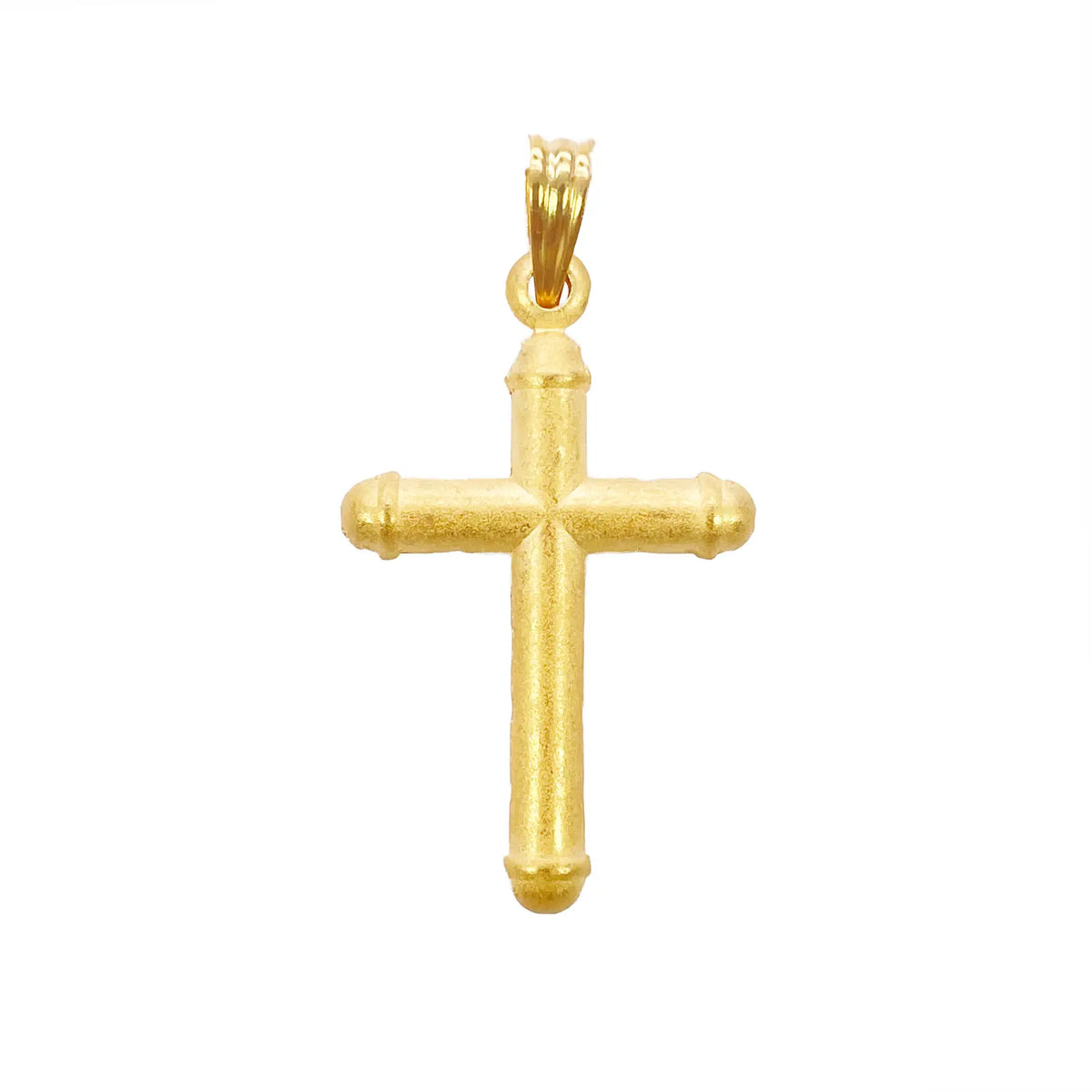 22ct Yellow Gold Lightweight Matt Cross Pendant 35mm Length 19mm Width 