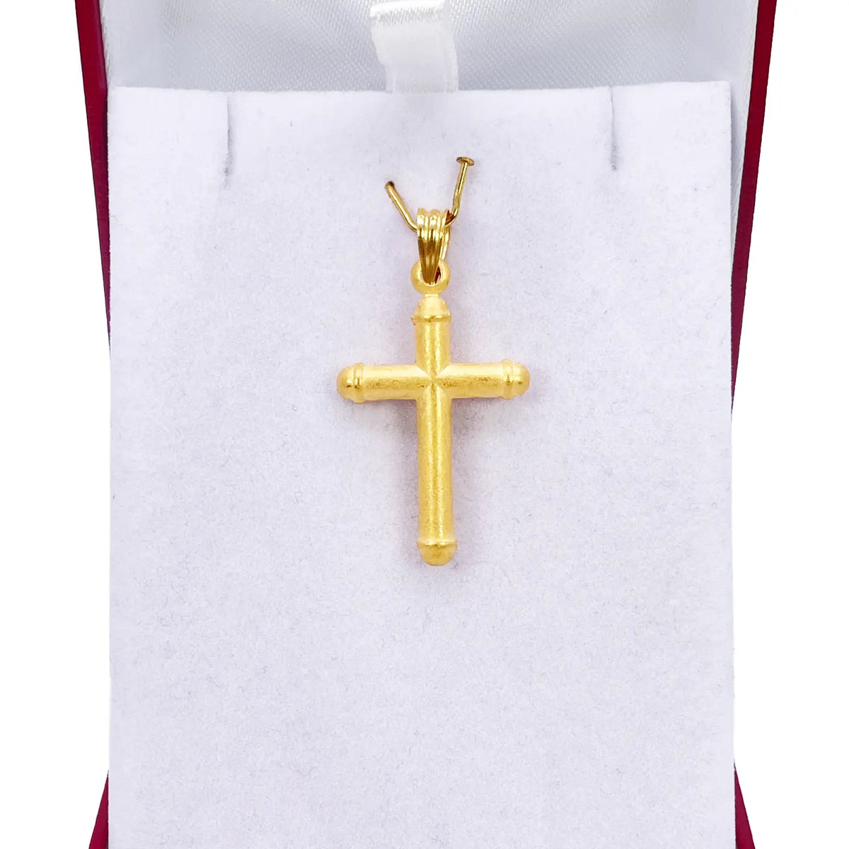 22ct Yellow Gold Lightweight Matt Cross Pendant 35mm Length 19mm Width 