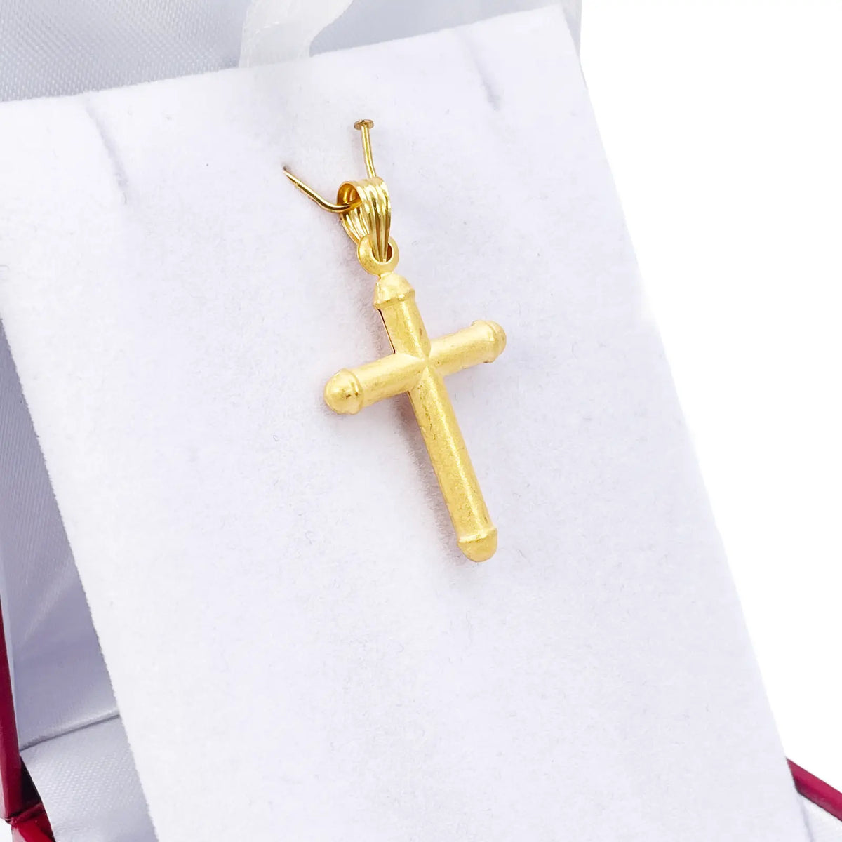 22ct Yellow Gold Lightweight Matt Cross Pendant 35mm Length 19mm Width 