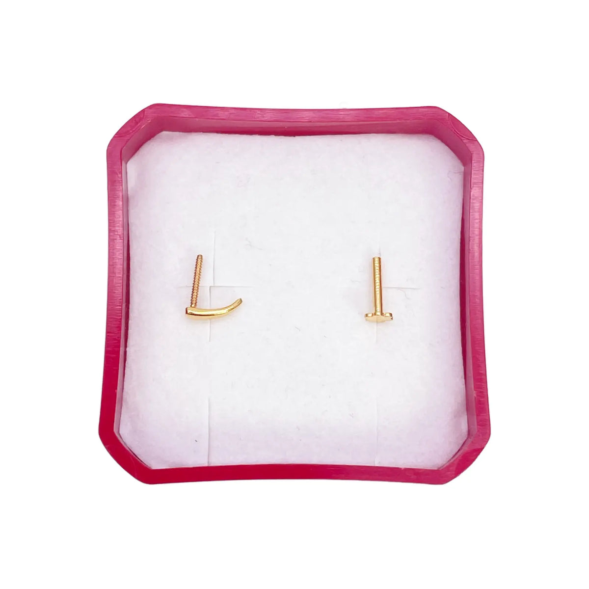 22ct Yellow Gold Plain High Polished Nose Stud/Pin 6mm Length 