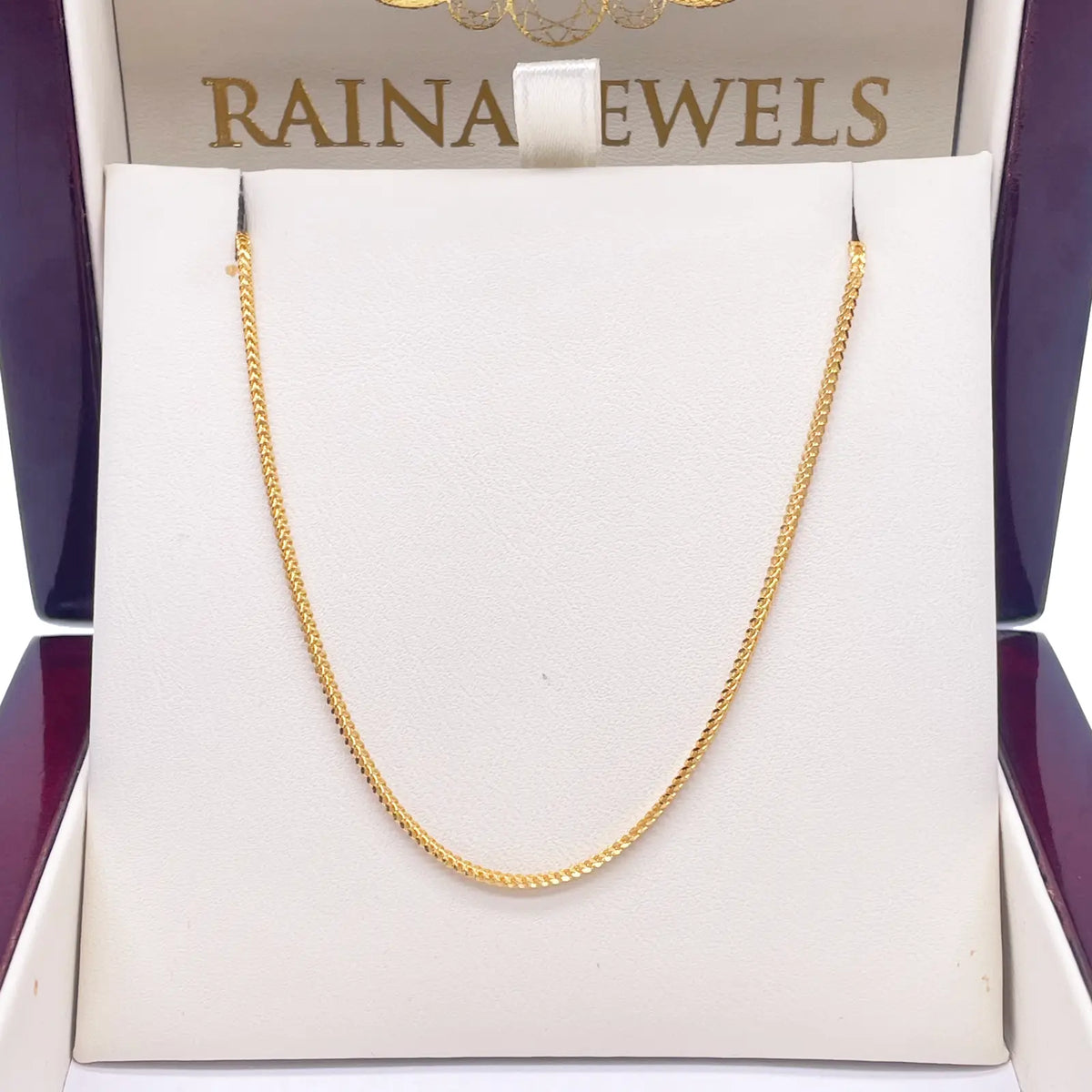 22ct Yellow Gold Solid Foxtail Chain Necklace 18'' inches 1.2mm Width 
