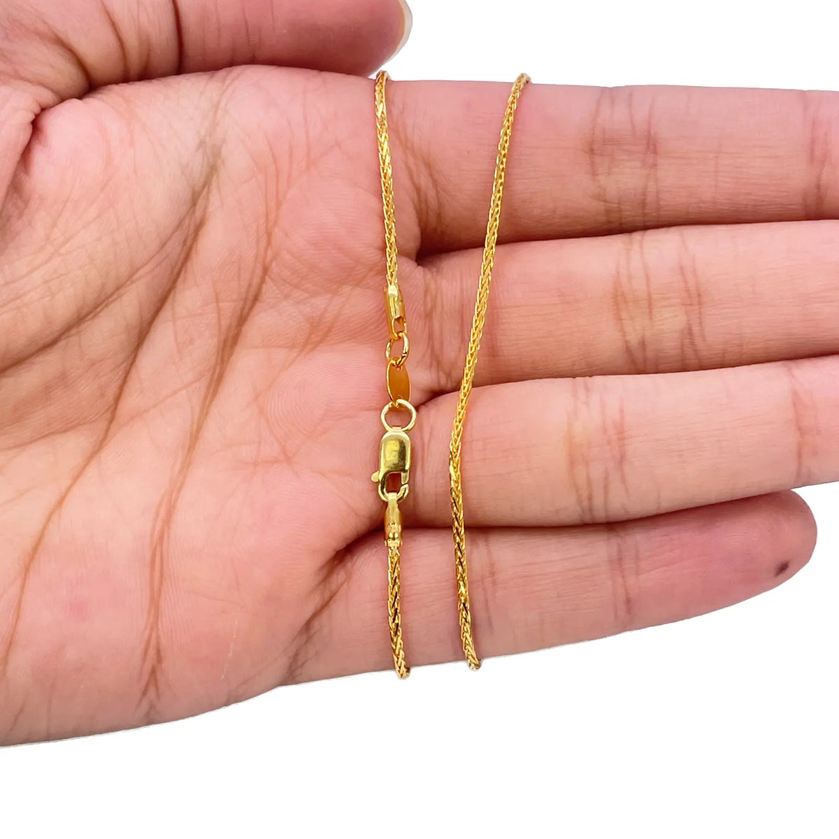 22ct Yellow Gold Spiga Chain Necklace 18'' inch 1.2mm Width 