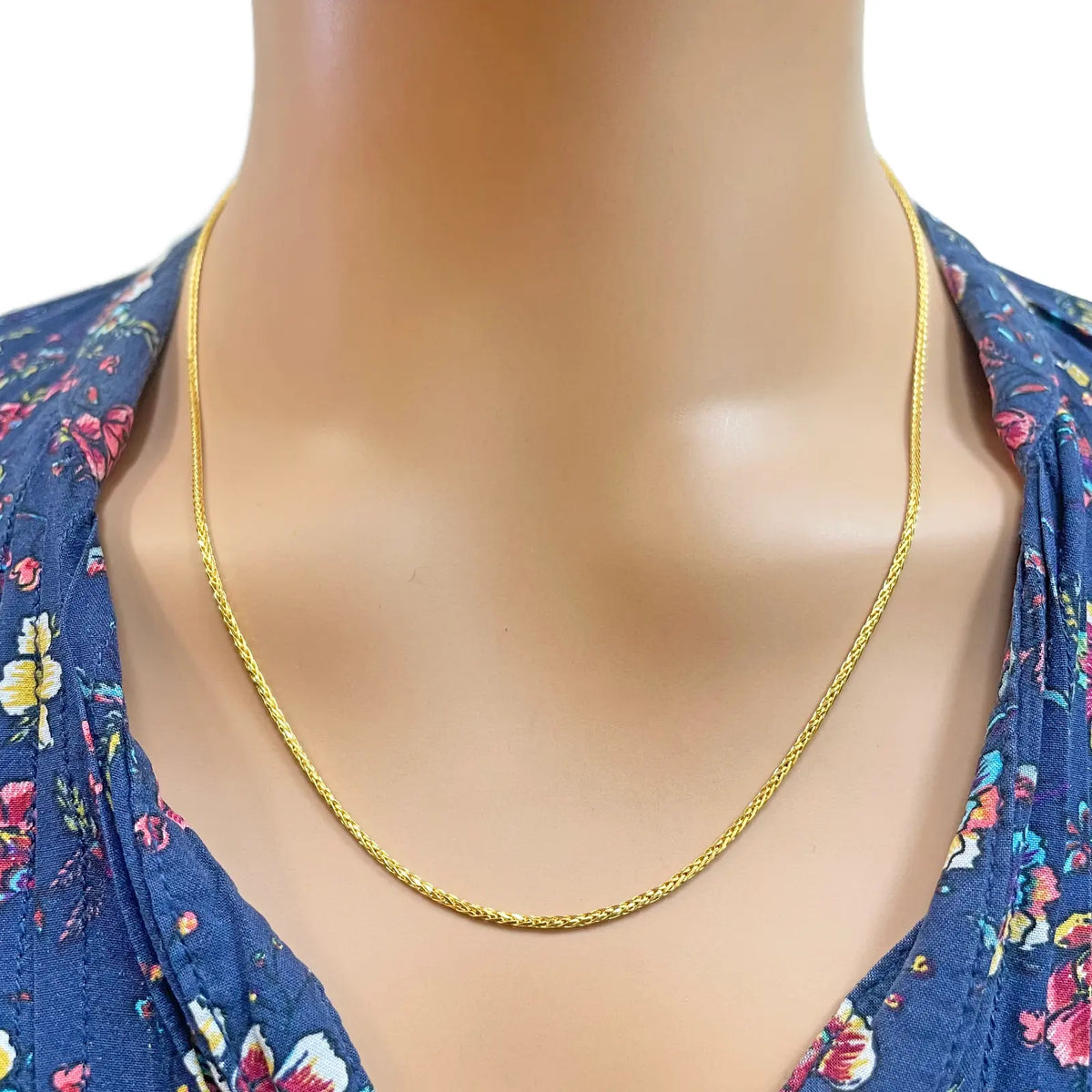 22ct Yellow Gold Spiga Chain Necklace 20'' inch 1.4mm Width 