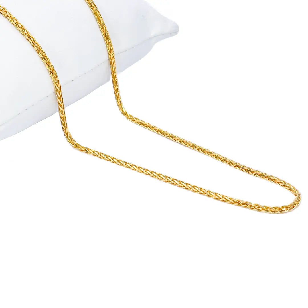 22ct Yellow Gold Spiga Chain Necklace 22 inches 2mm Width 