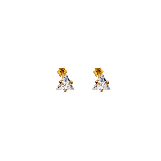 22ct Yellow Gold & Cubic Zirconia Children's Stud Earrings 3.5/3.0/4.0/4.5MM - Raina Jewels