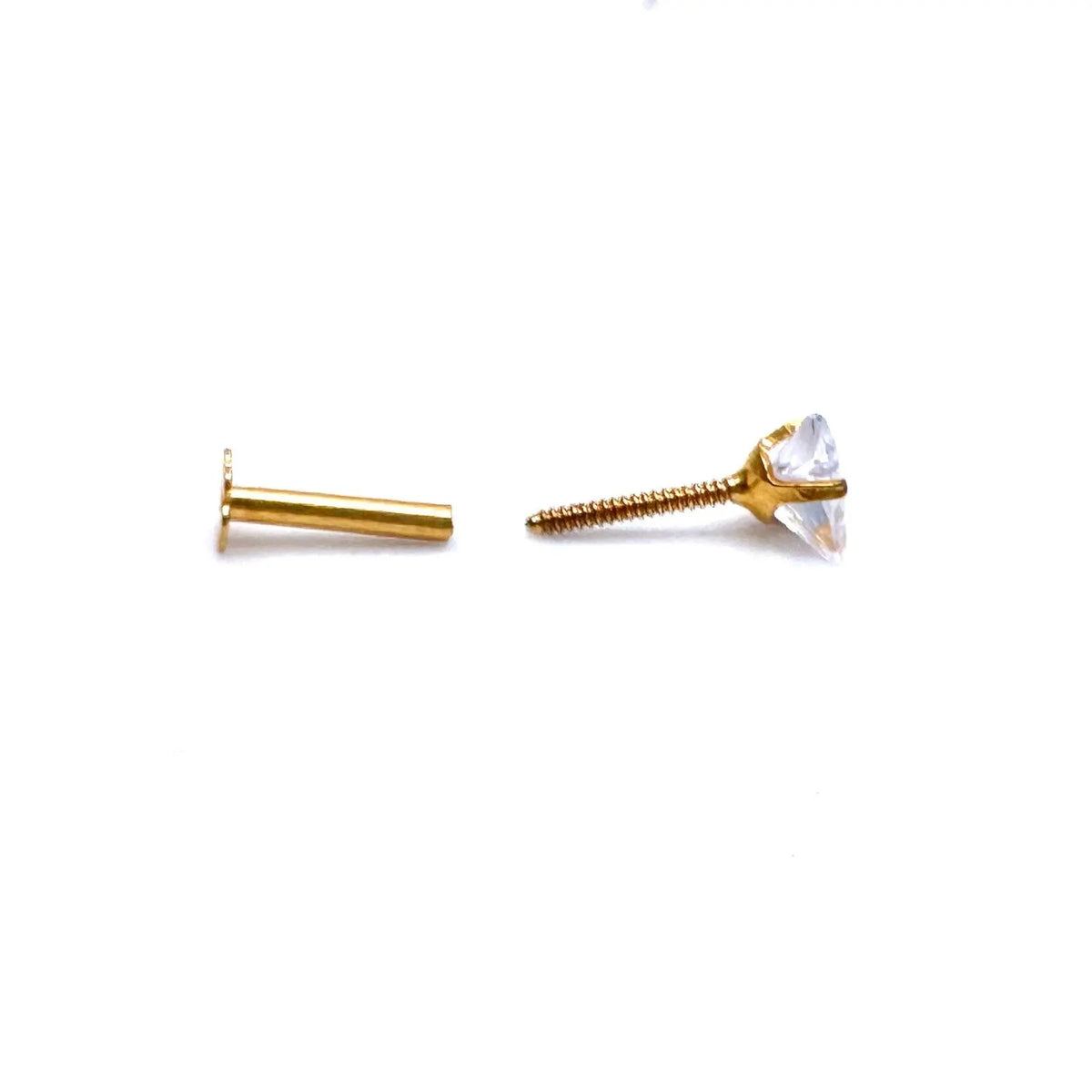 22ct Yellow Gold & Cubic Zirconia Children's Stud Earrings 3.5/3.0/4.0/4.5MM - Raina Jewels